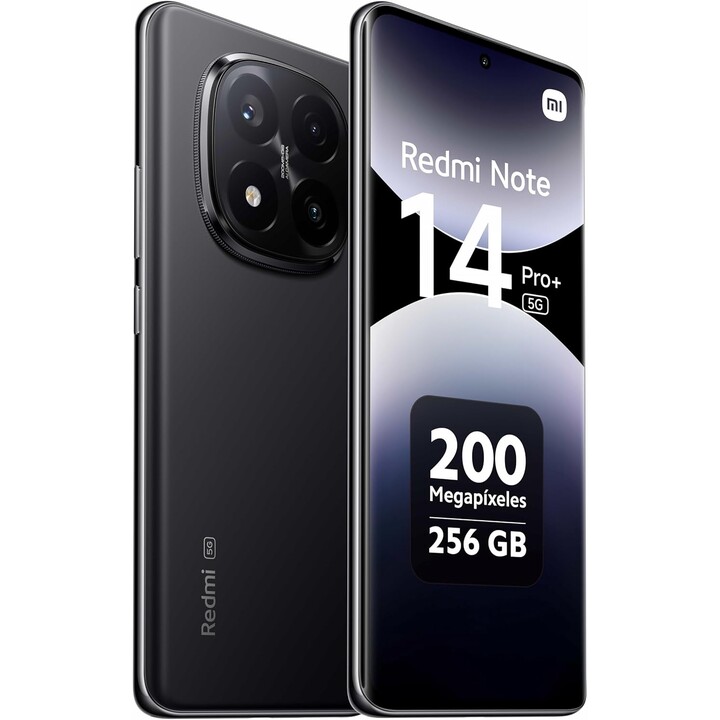 Xiaomi Redmi Note 14 Pro Plus 5G, 12+256GB, Cámara AI de 200MP, HyperCharge de 120W, Funciones AI, Negro