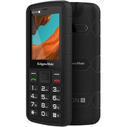 Kruger & Matz Iron 4, 4G Teléfono, 48MB RAM 128MB, IP68/IP69K, KM0467, Negro
