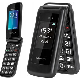 Kruger & Matz Simple 931, 4G Senior Phone, Flip, 2 telas, alto, SOS, Black
