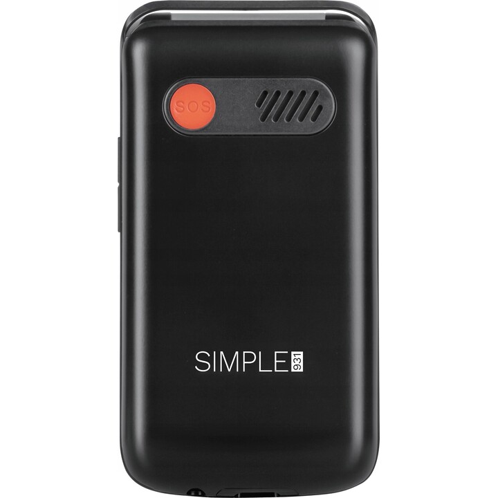 Kruger & Matz Simple 931, 4G Senior Teléfono, Flip, 2 pantallas, ruidosos, SOS, Negro