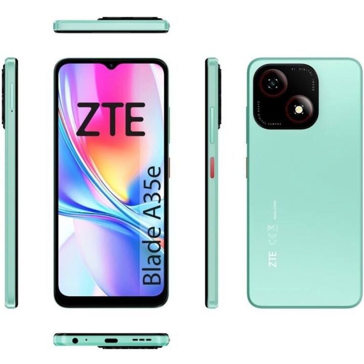 ZTE Blade A35E, 2+2 GB 32GB, 6,52 HD -Display, 5 MP/8 MP Kamera, grün