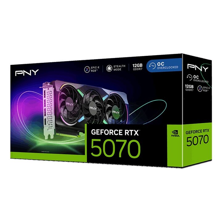 Scheda grafica PNY GeForce RTX 5070 EPIC-X RGB OC NVIDIA 12 GB GDDR7