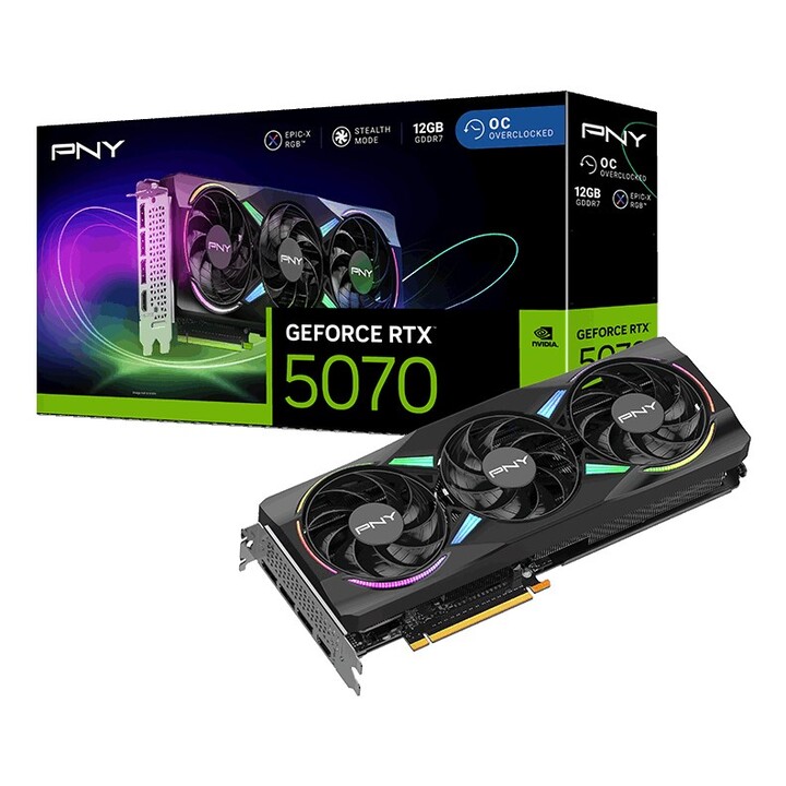 Scheda grafica PNY GeForce RTX 5070 EPIC-X RGB OC NVIDIA 12 GB GDDR7