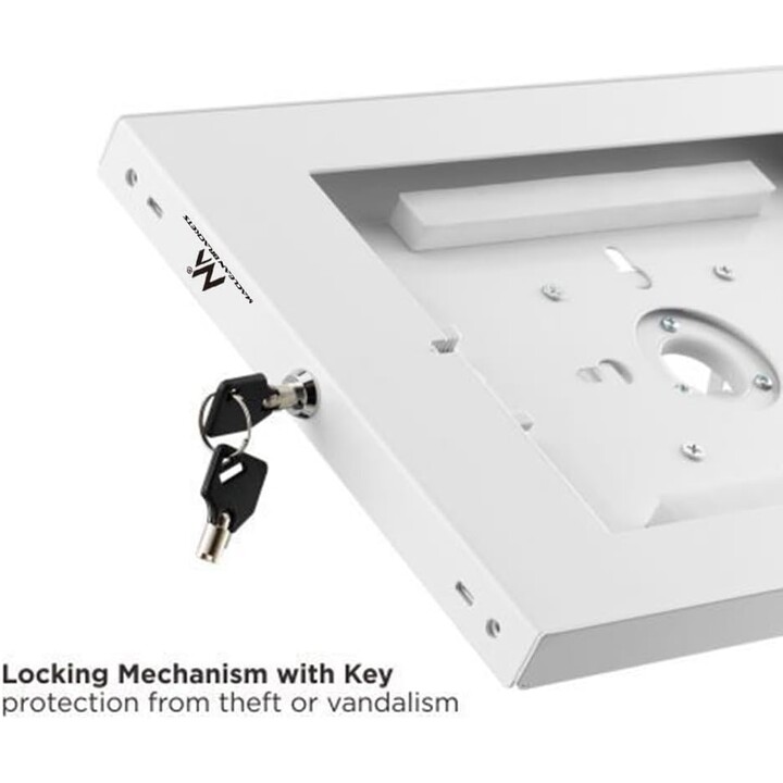Maclean MC-474, Anti-theft Tablet Wall Mount, Compatible with 9.7-11, iPad/iPad Air/iPad Pro, Tab A/Tab A7/Tab S6 Lite, VESA 75 