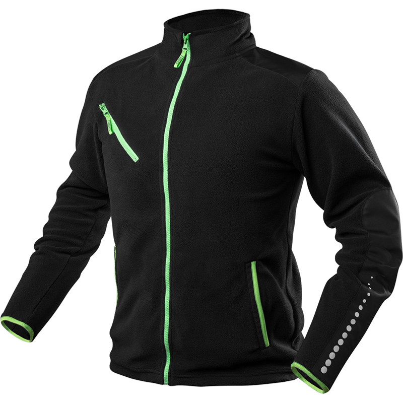 Trabajo premium de vellón, negro, refuerzos de cordura, tamaño XL