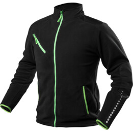 Trabajo premium de vellón, negro, refuerzos de cordura, tamaño M