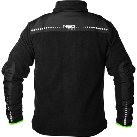 Trabajo premium de vellón, negro, refuerzos de cordura, tamaño M