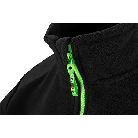 Trabajo premium de vellón, negro, refuerzos de cordura, tamaño M