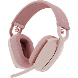 Logitech Zone Vibe 100, fones de ouvido sem fio leves com microfone com cancelamento de ruído, rosa