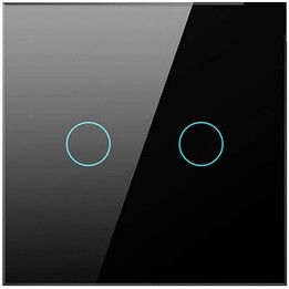 Avatto LZTS02-EU-B2 2 Botón Zigbee Black-Smart Touch Switch