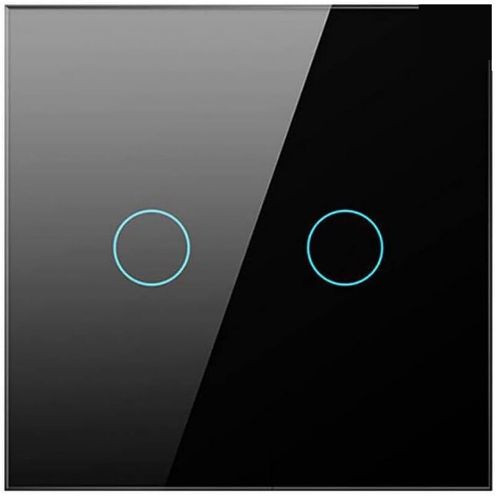 Avatto LZTS02-EU-B2 2 Botón Zigbee Black-Smart Touch Switch