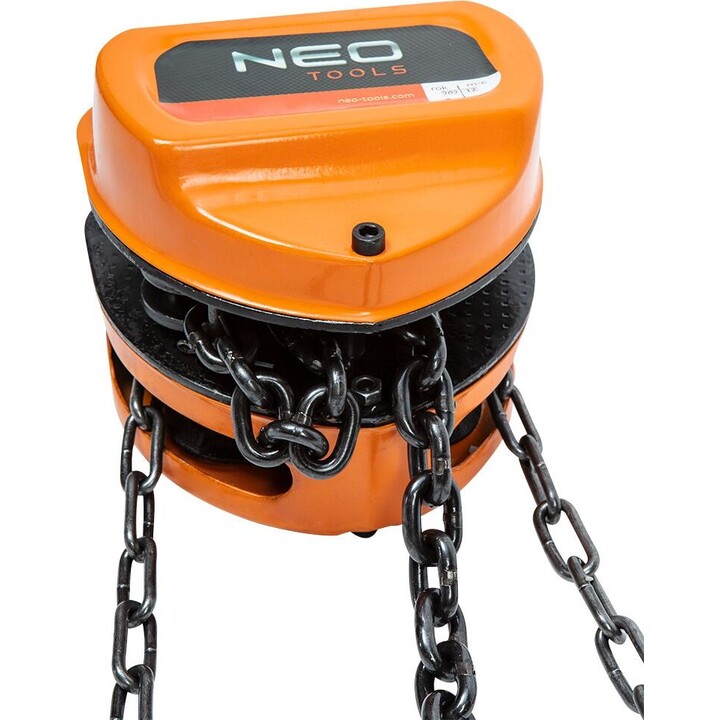 Neo Tools TOP-11-762, Kettenwinde 3T 3m, Orange/Schwarz