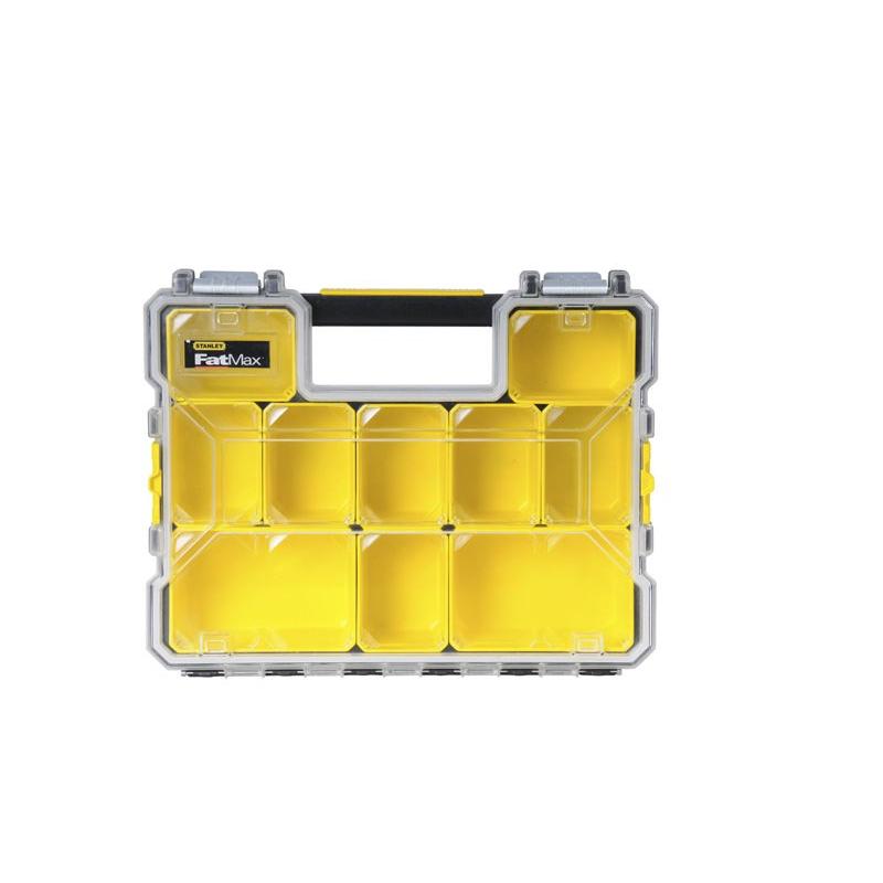 Stanley 1-97-518 pieza pequeña y caja de herramientas Caja para piezas pequeñas Plástico Negro, Transparente, Amarillo