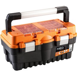 NEO TOOLS 84-102 cassetta degli attrezzi 18" con vassoio, nero/arancione
