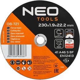 Metall/Inox-Schneidscheiben 230 x 1,9 x 22,2 mm, 41 A46-S-BF, 25 Stück, Karton
