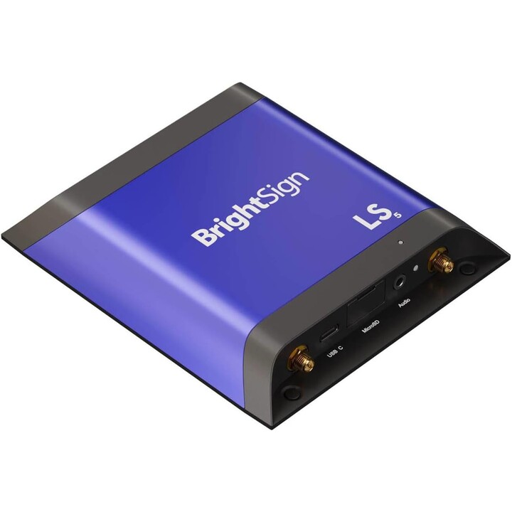BrightSign LS445 Digital Signage Media Player (reprodução de vídeo 4K60p, suporte HTML5, USB-C, HDMI)