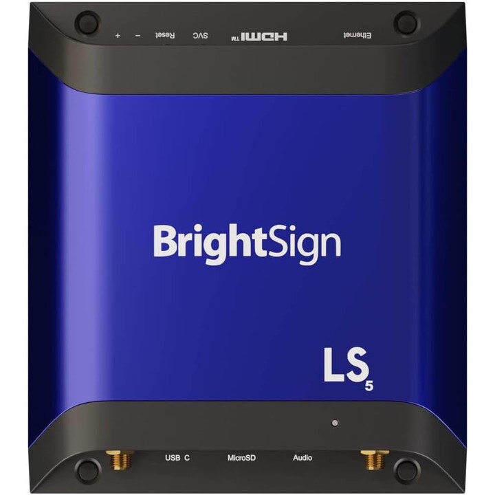BrightSign LS445 Digital Signage Media Player (reprodução de vídeo 4K60p, suporte HTML5, USB-C, HDMI)