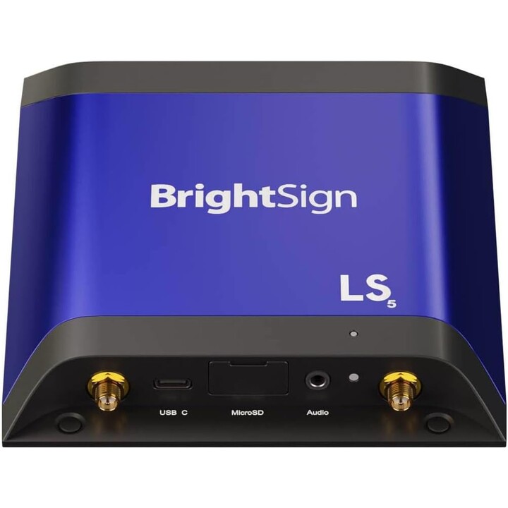 BrightSign LS445 Digital Signage Media Player (reprodução de vídeo 4K60p, suporte HTML5, USB-C, HDMI)