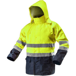 Chaqueta de trabajo de alta visibilidad impermeable, amarillo, tamaño m