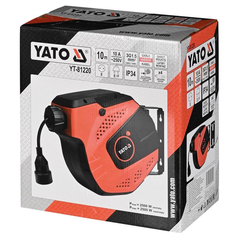 Yato YT-81220 enrollacables 1 salidas AC 20 m