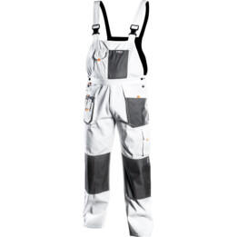 Bib work trousers, white, HD, size LD/54