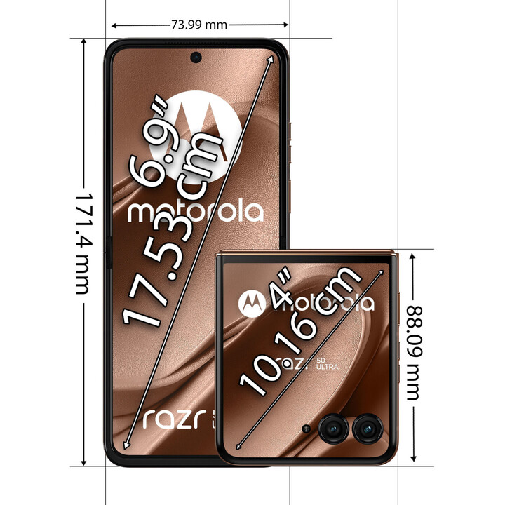 Motorola Razr 50 Ultra 5G 12GB 512 GB, 17,5 cm (6,9) Dual Sim, Android 14, USB-C, 165Hz, Mocha Marrone