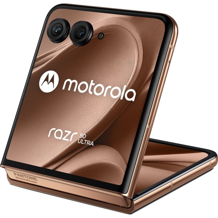Motorola Razr 50 Ultra 5G 12 Go 512 Go, 17,5 cm (6,9) Dual Sim, Android 14, USB-C, 165 Hz, Mocha Brun
