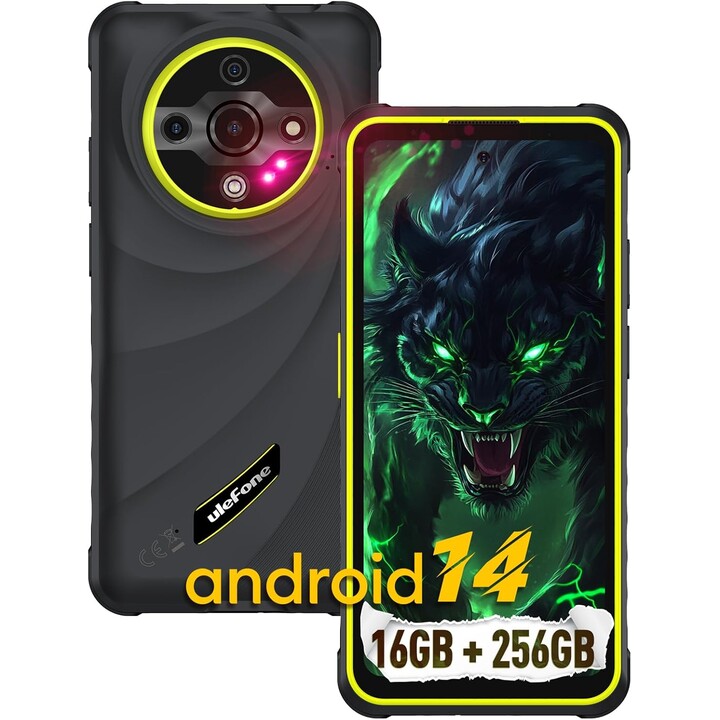 Ulefone Armor X31 Pro 5G, teléfono resistente, 16GB+256GB, Android 14, 6.56, 120Hz, 64MP+25MP+Cámara de 16MP, 6050 mAh, verde