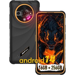 Ulefone Armor X31 Pro 5G, teléfono resistente, 16GB+256GB, Android 14, 6.56, 120Hz, 64MP+25MP+Cámara de 16MP, 6050 mAh, naranja