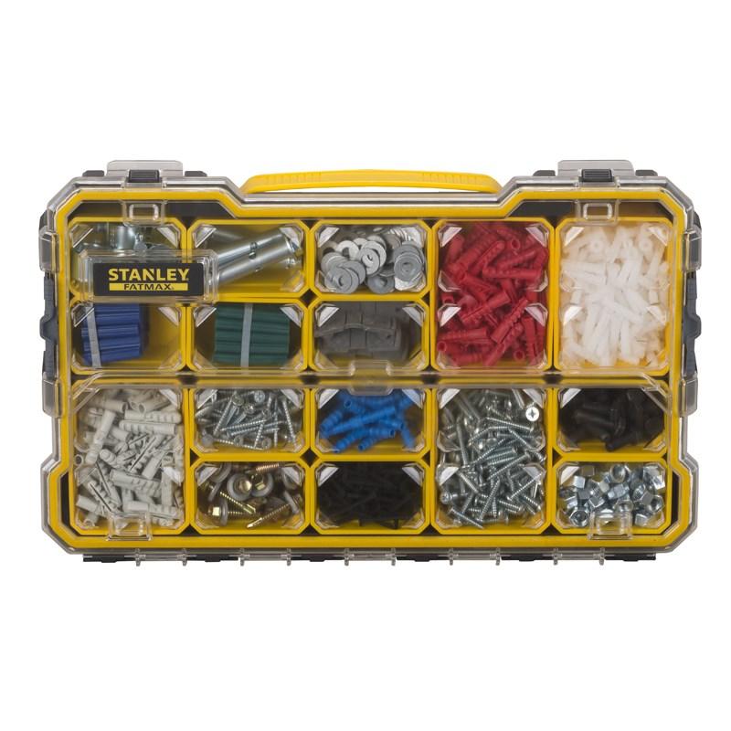 Stanley FMST1-75779 pieza pequeña y caja de herramientas Caja para piezas pequeñas Policarbonato (PC) Negro, Amarillo