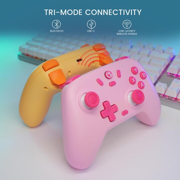 GameSir T4 Nova Lite Kabelloser Controller Rosa – für Nintendo Switch/PC/Smartphone/Tablet/iOS/Android TV-Box – mit Hall-Effekt