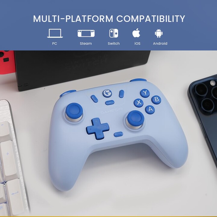 Controller GameSir T4 Nova Lite Wireless Blu - Per Nintendo Switch/PC/Smartphone/Tablet/iOS/Android TV Box - Con Effetto Hall