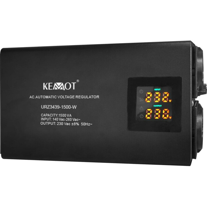 KEMOT SER-1500-W Automatic Voltage Stabilizer, 8% Precision