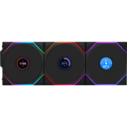 Lian Li Uni Fan TL120 Wireless LCD ARGB Reverse Blade 120mm Confezione Tripla Nero