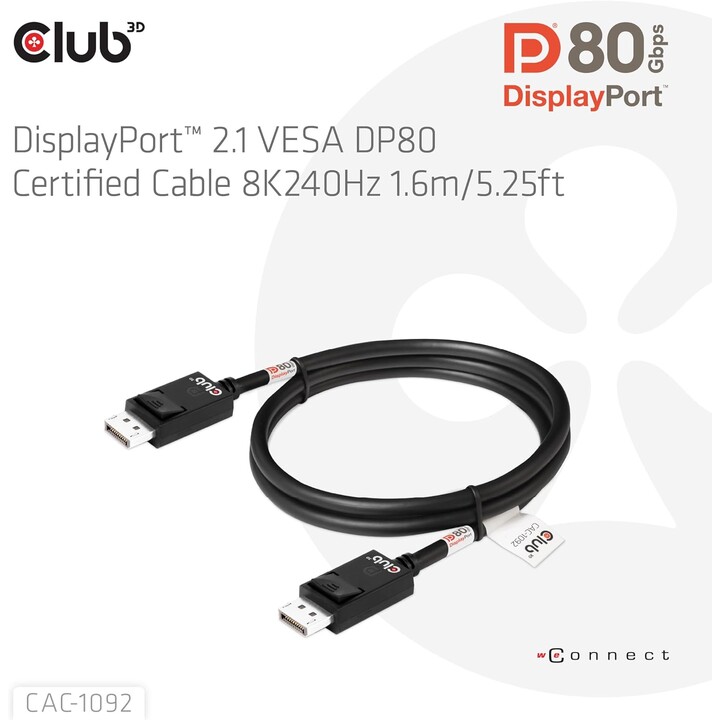 CABLE DP TO DP 1.6M/M/M CAC-1092 CLUB3D