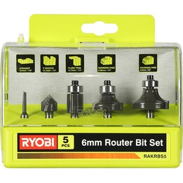 Cutter di router da 6 mm (5 pezzi) rakrbs5