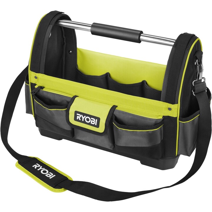 Ryobi RSS LOT1 open tool bag 38 L with professional storage and organization, Green