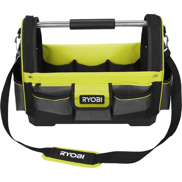 Ryobi RSS LOT1 open tool bag 38 L with professional storage and organization, Green