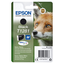 Inchiostro nero originale Epson t1281 c13t12814022 5,9 ml - con allarme