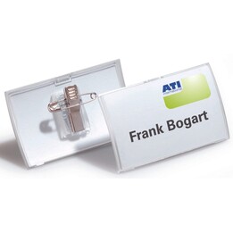 DURABLE CLICK FOLD 40x75 mm badge con clip combinata trasparente