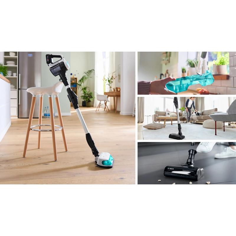 Bosch BCS71HYG4 Aspiradora, aspiradora y mopa sin cable 2 en 1 Unlimited 7 ProHygienic Aqua White