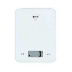 Báscula de cocina eléctrica, ARI, placa de vidrio, color blanco, hasta 10 kg