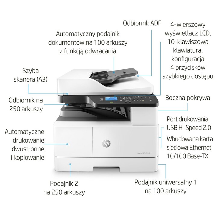 HP LaserJet MFP M443nda Laser A3 1200 x 1200 DPI 24 ppm