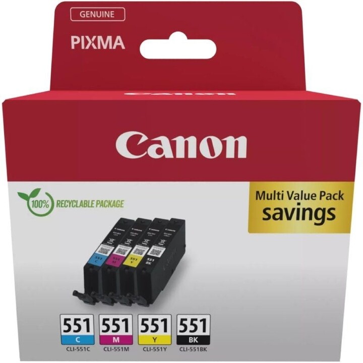 Canon CLI-551 Original Ink Cartridge Multipack/ Cyan/ Magenta/ Yellow/ Black