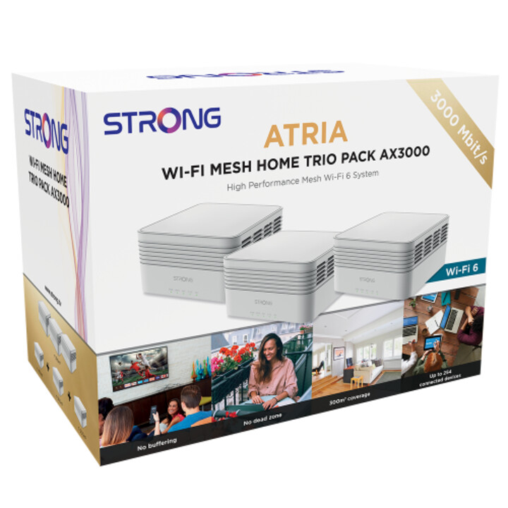 Strong MESHTRIAX3000 système Wi‑Fi mesh AX3000 Wi‑Fi 6 blanc