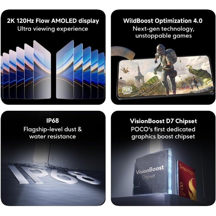 Xiaomi Poco F7 Ultra, 12+256GB, 50MP, pantalla AMOLED de 120 Hz, 5300 mAh Batería, HyperCarge de 120W, Hyperai, Amarillo