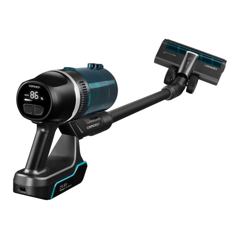 Concept VP6130 aspiradora de pie y escoba eléctrica Aspiradora escoba 2 en 1 Batería Secar HEPA Sin bolsa 480 W Negro, Azul 2,5 