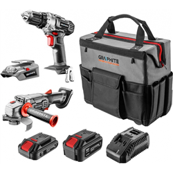 Kit di grafite E+: trapano (58G000), levigatrice (58G003), adattatore USB (58G025), batterie 2x (58G001 / 04), carica (58G002)