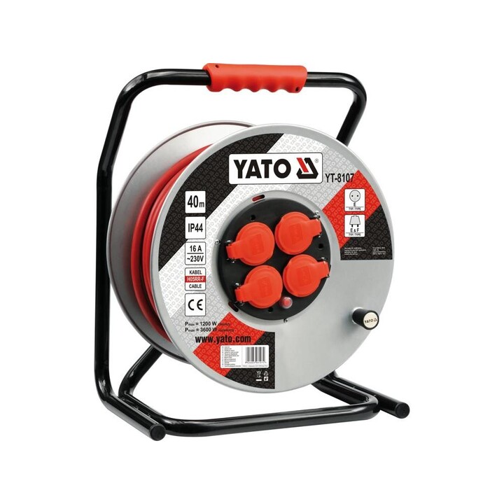 Yato YT-8107 Kabelhaspel 4 AC-Ausgänge 40 m