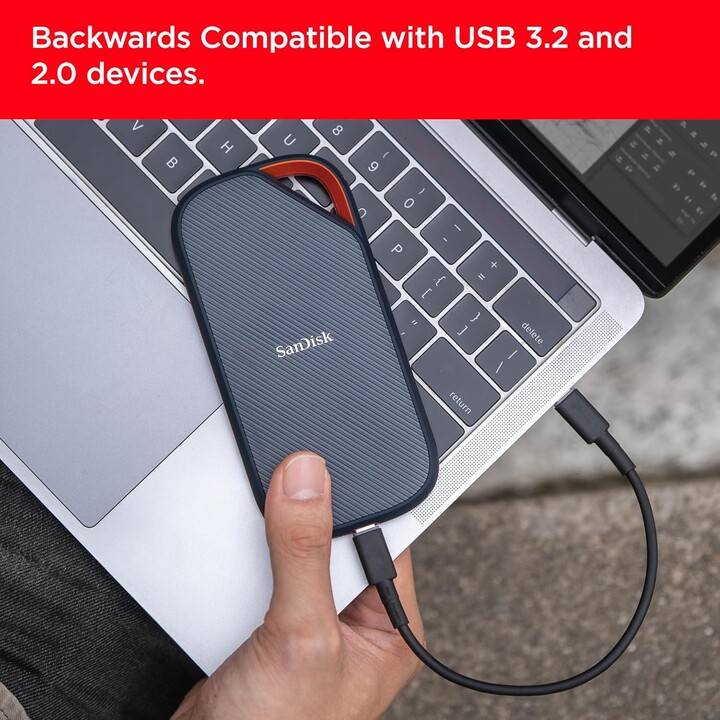 SSD externo|SANDISK|Extreme Pro|4 TB|USB-C|Velocidade de gravação 3700 MBytes/seg|Velocidade de leitura 3800 MBytes/seg|SDSSDE82